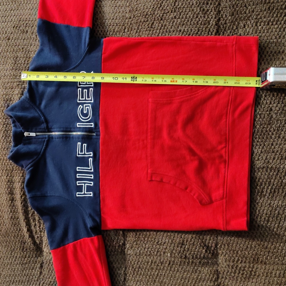 Tommy Hilfiger Women's Navy and Red Half-Zip Sweatshirt - Picture 7 of 7